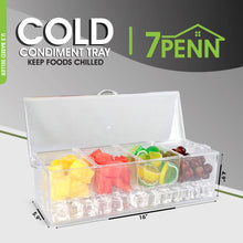 Load image into Gallery viewer, Condiment Tray with Ice Chamber, Lid, and 4 Condiment Containers
