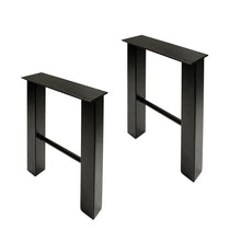 Load image into Gallery viewer, Industrial Metal Outdoor Table Legs in Black 2pk - 16 Inch Steel Legs
