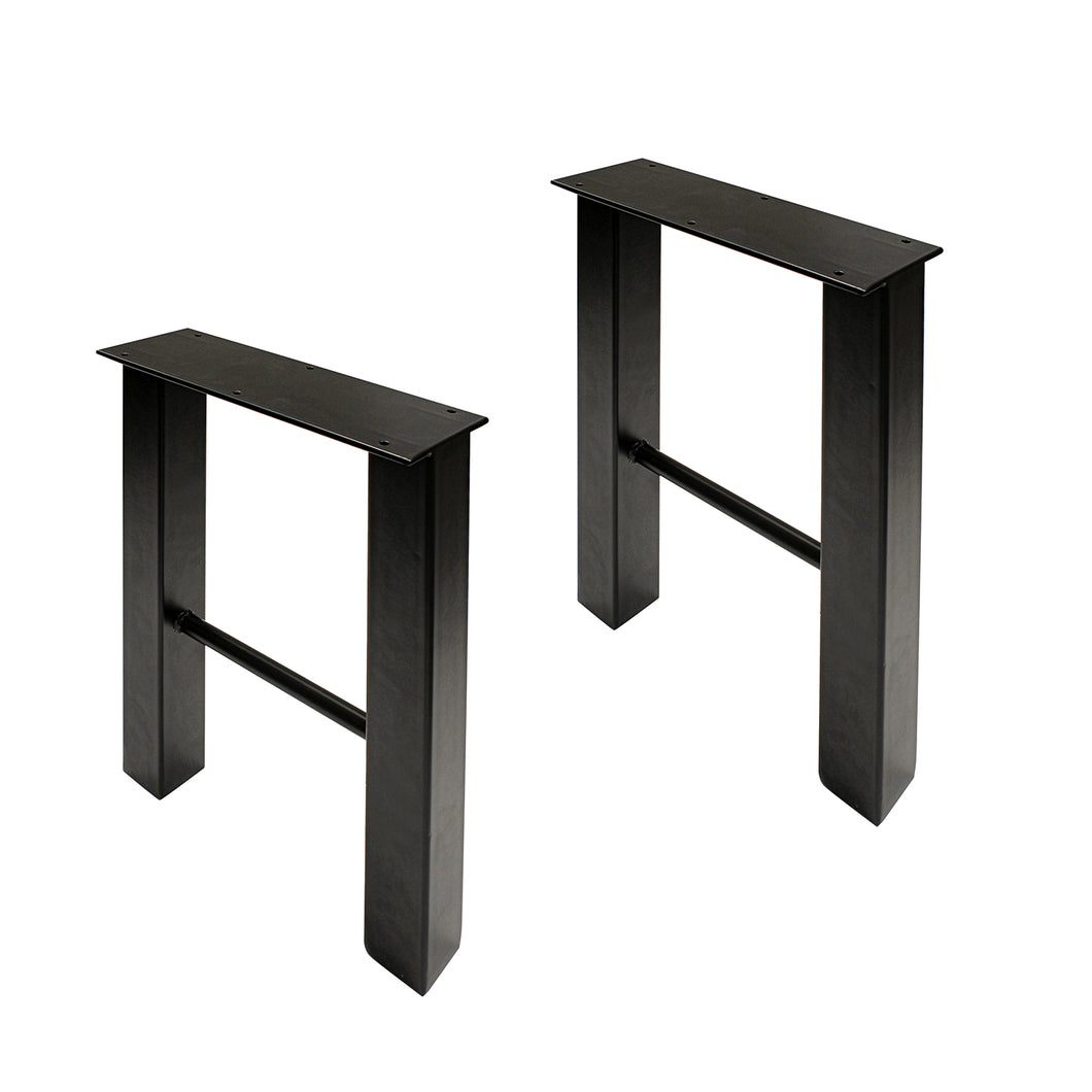 Industrial Metal Outdoor Table Legs in Black 2pk - 28 Inch Steel Legs