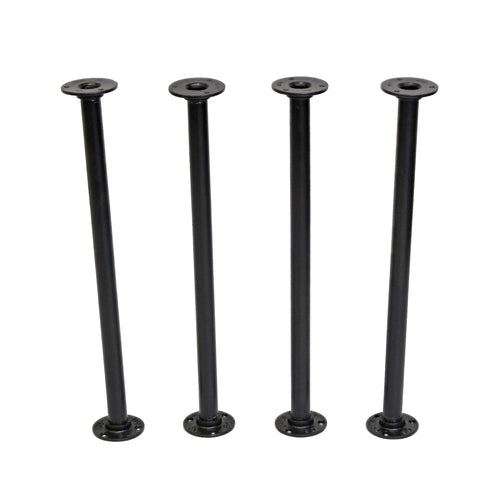 Metal Table Leg Set 4pc Black Pipe Wrought Iron Coffee Table Legs