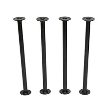 Load image into Gallery viewer, Metal Table Leg Set 4pc 18in Black Pipe Wrought Iron Coffee Table Legs
