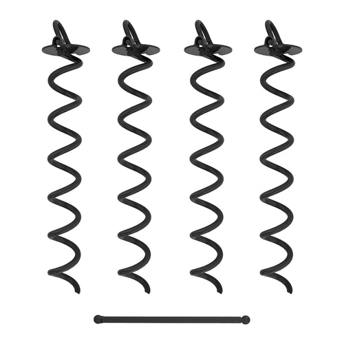 Spiral Ground Anchors - 16 Inch Twist Tent Stakes, 4 Pack