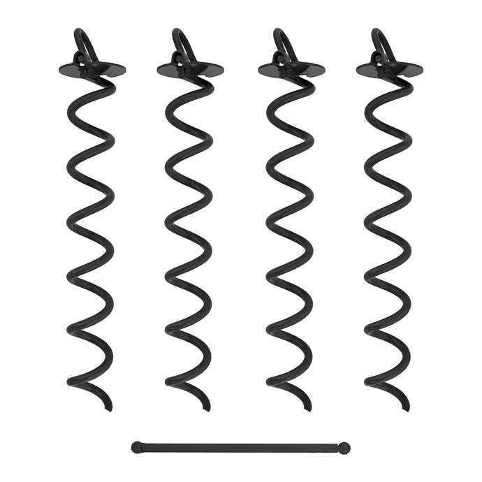 Spiral Ground Anchors - 16 Inch Twist Tent Stakes, 4 Pack