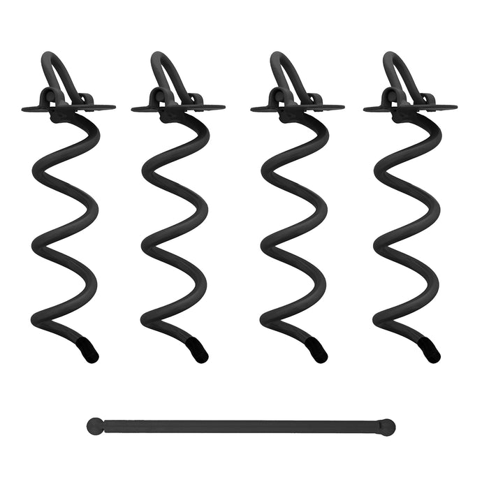 Spiral Ground Anchors - 8 Inch Twist Tent Stakes, 4 Pack