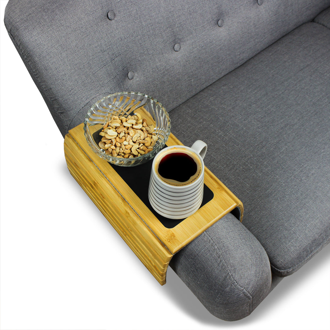 Natural Bamboo Sofa Armrest Anti-Slip Coaster for Squared Edge Armrest