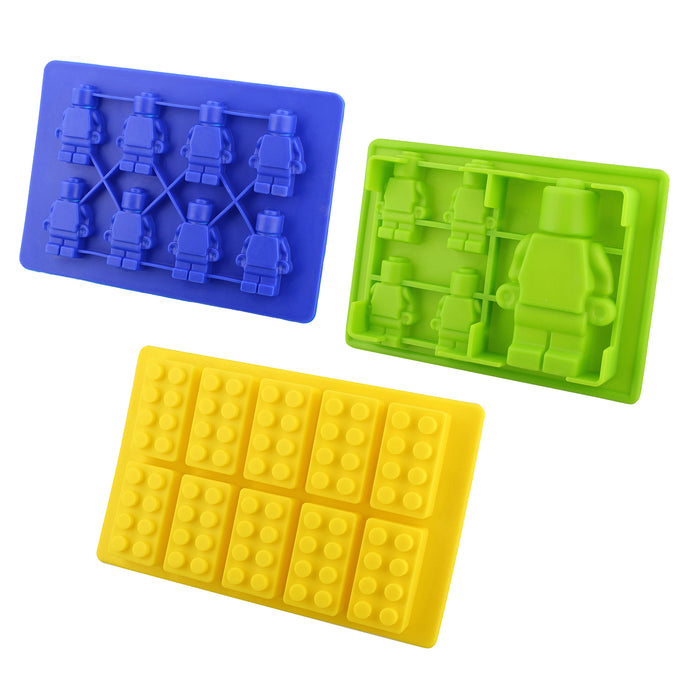 Silicone Ice Cube Mold 3pk Toy Figure Ice Molds Building Blocks Set