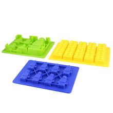 Load image into Gallery viewer, Silicone Ice Cube Mold 3pk Toy Figure Ice Molds Building Blocks Set
