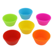 Load image into Gallery viewer, Silicone Cupcake Baking Cups Reusable Muffin Liners Small 12pc Colored
