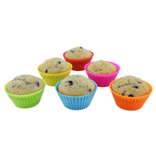 Load image into Gallery viewer, Silicone Cupcake Baking Cups Reusable Muffin Liners Small 12pc Colored
