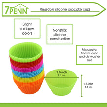 Load image into Gallery viewer, Silicone Cupcake Baking Cups Reusable Muffin Liners Small 24pc Colored
