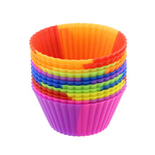 Load image into Gallery viewer, Silicone Cupcake Baking Cups Reusable Muffin Liners Small 12pc Bicolor
