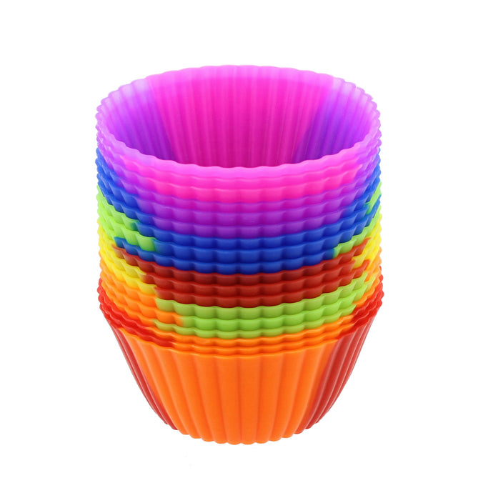 Silicone Cupcake Baking Cups Reusable Muffin Liners Small Bicolor Set