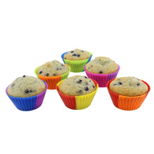 Load image into Gallery viewer, Silicone Cupcake Baking Cups Reusable Muffin Liners Small 24pc Bicolor
