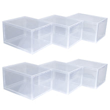 Load image into Gallery viewer, Plastic Shoe Boxes with Lids 6pk Clear - Stack Shoe Storage
