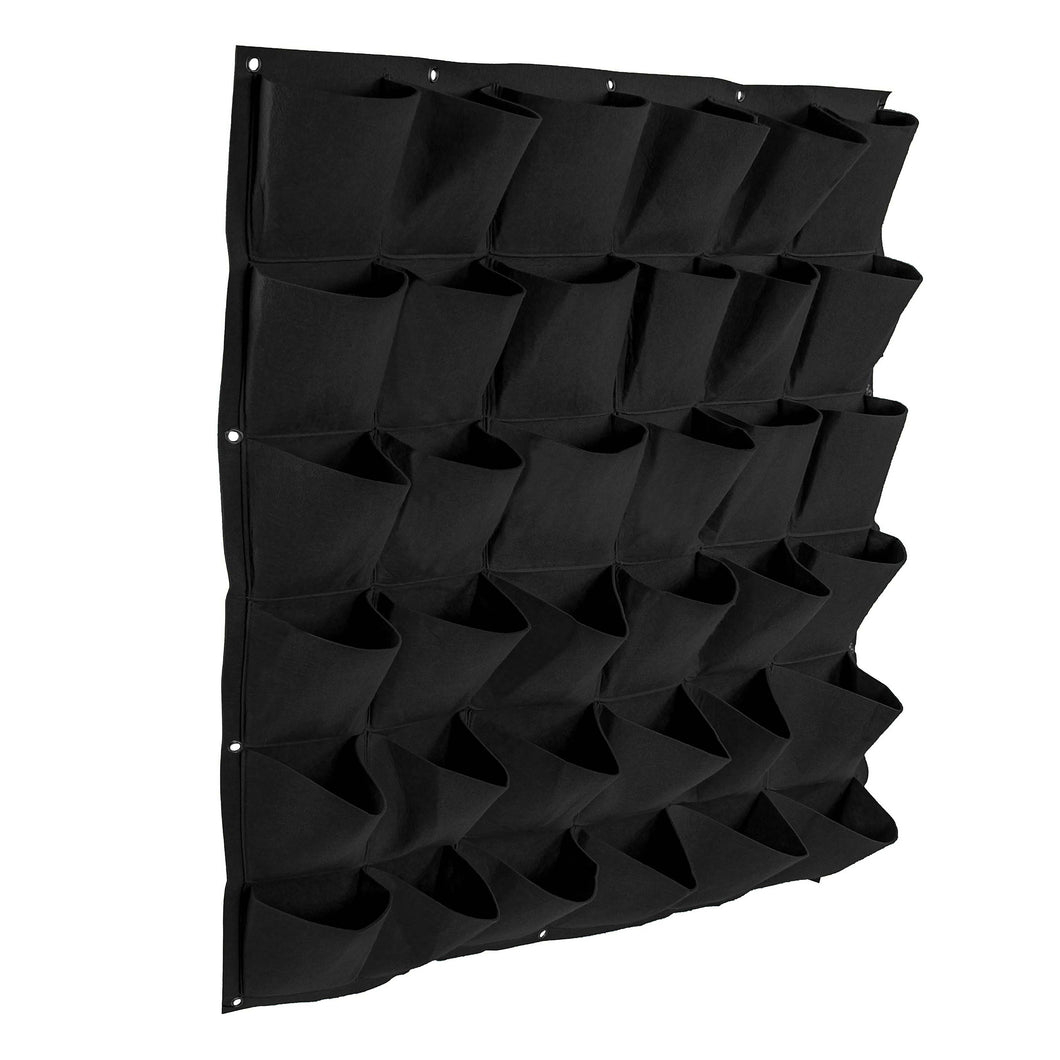 36 Pocket Vertical Planter Black 38in x 38in Vertical Wall Planter