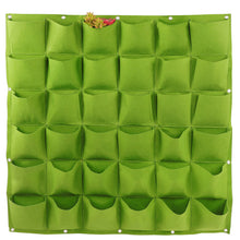 Load image into Gallery viewer, 36 Pocket Vertical Planter Green 38in x 38in Vertical Wall Planter
