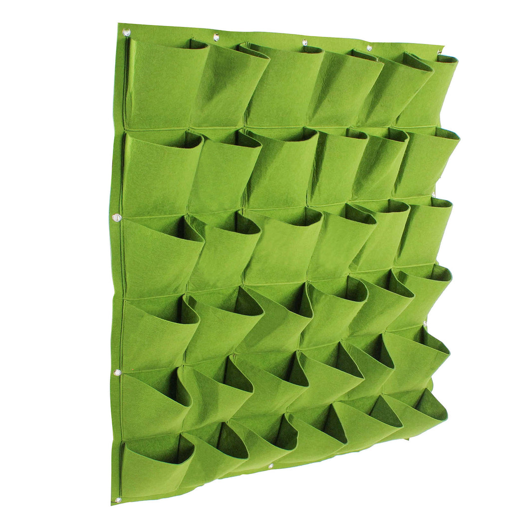 36 Pocket Vertical Planter Green 38in x 38in Vertical Wall Planter