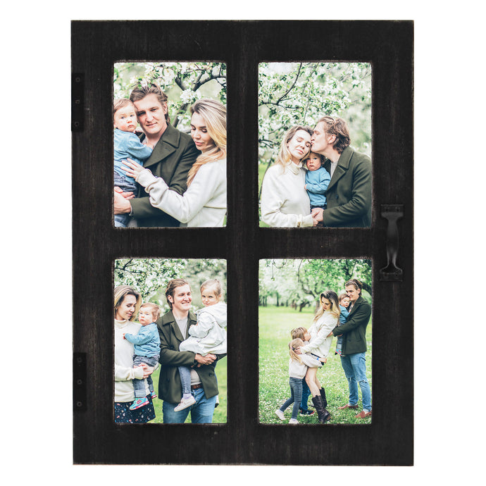 Black Window Picture Frame - 5x7 4-Photo Picture Collage