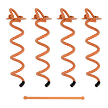 Load image into Gallery viewer, Spiral Ground Anchors - 10 Inch Orange Twist Tent Stakes, 4 Pack
