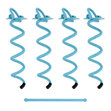 Load image into Gallery viewer, Spiral Ground Anchors - 10 Inch Sky Blue Twist Tent Stakes, 4 Pack
