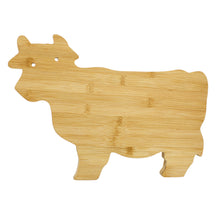 Load image into Gallery viewer, Wooden Cutting Board Cow, Chopping Charcuterie Serving Board
