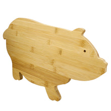 Load image into Gallery viewer, Wooden Cutting Board Pig, Chopping Charcuterie Serving Board
