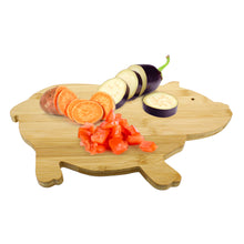 Load image into Gallery viewer, Wooden Cutting Board Pig, Chopping Charcuterie Serving Board
