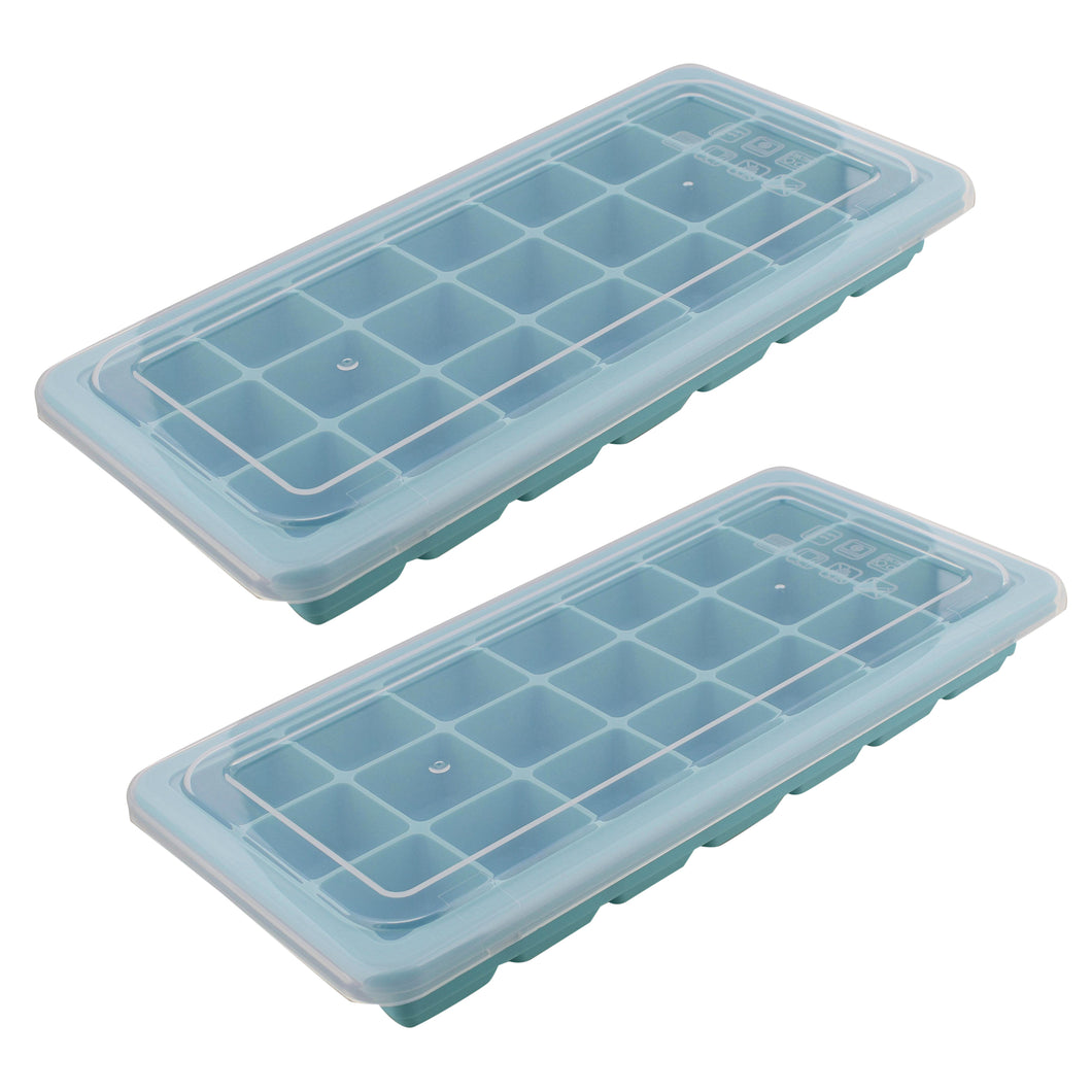 Silicone Ice Cube Mold 21 Cubes Blue Food Drink Ice Tray Set