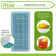 Load image into Gallery viewer, Silicone Ice Cube Mold 21 Cubes Blue Food Drink Ice Tray Set
