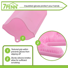Load image into Gallery viewer, Pink Dishwashing Gloves with Scrubber - Dish Cleaning Gloves Pair
