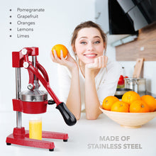 Load image into Gallery viewer, Red Hand Juicer with Lever - Fresh Lemon Lime Juice without Seeds
