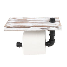 Load image into Gallery viewer, 1 Roll Toilet Paper Holder with Shelf 9.5in Farmhouse Decor Wall Mount

