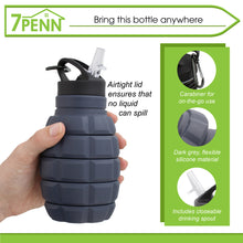 Load image into Gallery viewer, Silicone Collapsible Water Bottle 20oz Travel Cup with Lid and Clip
